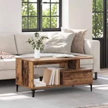   vidaXL Dohányzóasztal fiókkal Öreg fa 90 x 49 x 45 cm Faanyag
