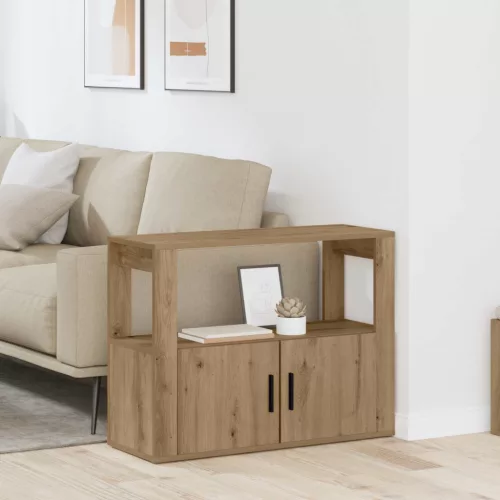 vidaXL Széf kézműves tölgy 80 x 30 x 60 cm Faanyag