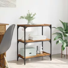   vidaXL Könyvespolc Régi fa 60 x 33 x 70,5 cm Műszaki fa és vas