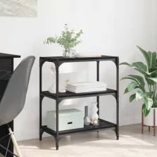   vidaXL Könyvespolc Musta tammi 60 x 33 x 70,5 cm Műszaki fa és vas