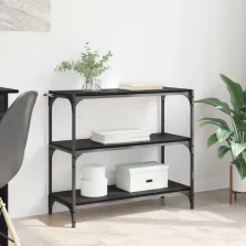   vidaXL Könyvespolc Fekete tölgy 80 x 33 x 70,5 cm Műszaki fa és vas