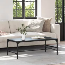   vidaXL Dohányzóasztal Fekete tölgy 100 x 50 x 35 cm Faanyag