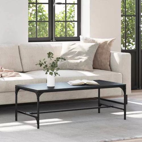vidaXL Dohányzóasztal Fekete tölgy 100 x 50 x 35 cm Faanyag