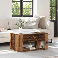   vidaXL Dohányzóasztal fiókkal Öreg fa 80 x 50 x 40 cm Faanyag