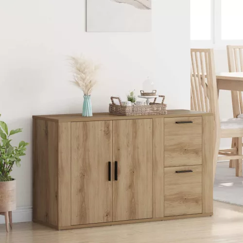 vidaXL Széf fiókkal Artisan tölgy 100 x 33 x 59.5 cm Faanyag