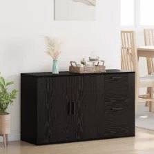   vidaXL Széf fiókkal Fekete tölgy 100 x 33 x 59.5 cm Faanyag