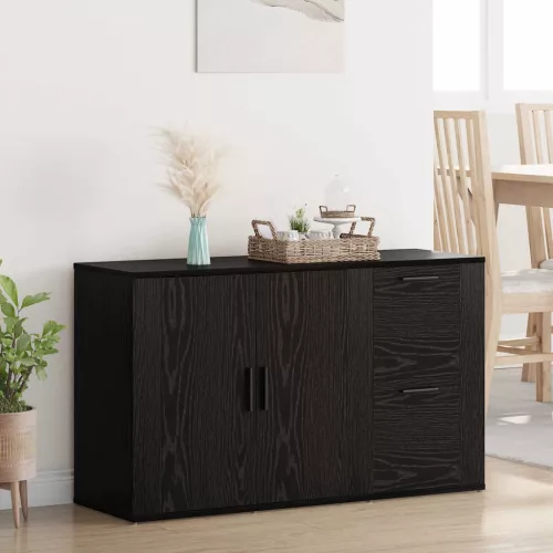 vidaXL Széf fiókkal Fekete tölgy 100 x 33 x 59.5 cm Faanyag