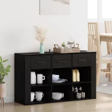   vidaXL Széf fiókkal Fekete tölgy 100 x 30 x 59,5 cm Faanyag