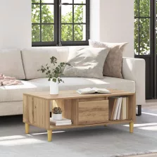   vidaXL Dohányzóasztal fiókkal Artisan tölgy 90 x 50 x 26.5 cm Faanyag