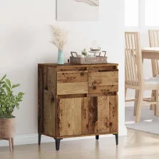   vidaXL Széf fiókkal Öreg fa 60 x 35 x 70 cm Műszaki fa és vas