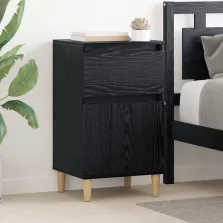   vidaXL Éjjeliszekrény fiókkal Fekete tölgy 40 x 35 x 70 cm Faanyag
