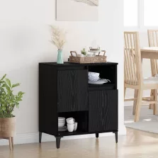 vidaXL Széf Fekete tölgy 60 x 35 x 70 cm Faanyag