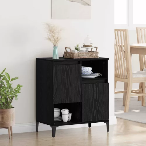 vidaXL Széf Fekete tölgy 60 x 35 x 70 cm Faanyag