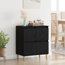 vidaXL Széf Fekete tölgy 60 x 35 x 70 cm Faanyag