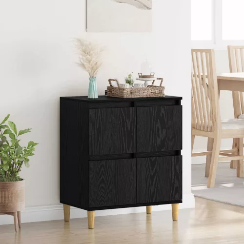 vidaXL Széf Fekete tölgy 60 x 35 x 70 cm Faanyag