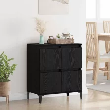   vidaXL Széf Fekete tölgy 60 x 35 x 70 cm Műszaki fa és vas