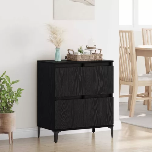 vidaXL Széf Fekete tölgy 60 x 35 x 70 cm Műszaki fa és vas