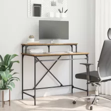 vidaXL Asztal Öreg fa 100 x 50 x 90 cm Faanyag