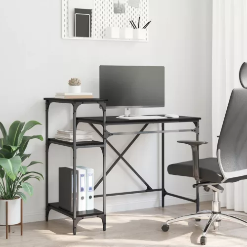 vidaXL Asztal Fekete tölgy 105 x 50 x 90 cm Faanyag