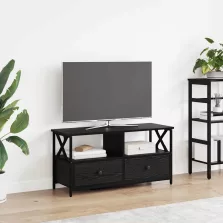   vidaXL TV szekrény Fekete tölgy 90 x 33 x 45 cm Műszaki fa és acél
