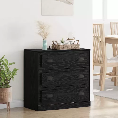 vidaXL Széf fiókkal Fekete tölgy 70 x 35,5 x 67,5 cm Faanyag