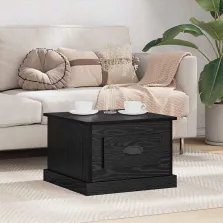   vidaXL Dohányzóasztal fiókkal Fekete tölgy 50 x 50 x 35 cm Faanyag