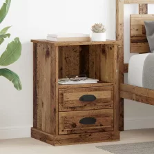  vidaXL Éjjeliszekrény fiókkal 2 pcs Öreg fa 36 x 43 x 60 cm Faanyag