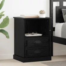   vidaXL Éjjeliszekrény 2 pcs Fekete tölgy 36 x 43 x 60 cm Faanyag