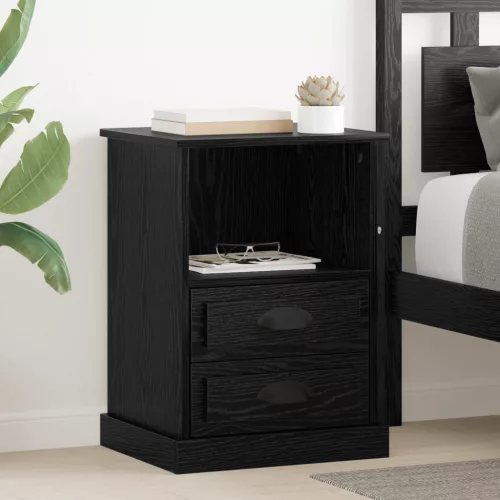 vidaXL Éjjeliszekrény 2 pcs Fekete tölgy 36 x 43 x 60 cm Faanyag