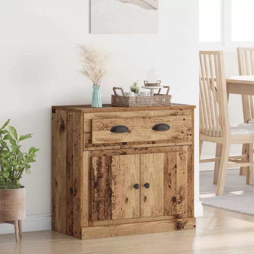 vidaXL Magasfiú fiókkal Öreg fa 70 x 35,5 x 67,5 cm Faanyag