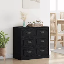   vidaXL Széf fiókkal Fekete tölgy 70 x 35,5 x 67,5 cm Faanyag