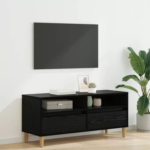 vidaXL TV szekrény fiókkal Fekete tölgy 100 x 34,5 x 44,5 cm Faanyag