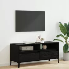   vidaXL TV szekrény Fekete tölgy 100 x 34,5 x 44,5 cm Műszaki fa és vas