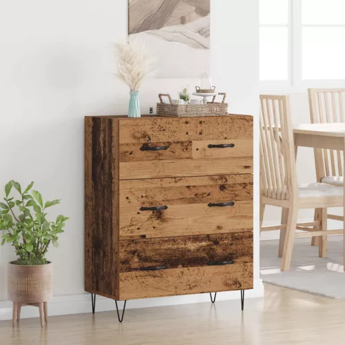 vidaXL Széf fiókkal Öreg fa 69,5 x 34 x 90 cm Műszaki fa és vas