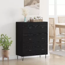   vidaXL Széf fiókkal Fekete tölgy 69,5 x 34 x 90 cm Műszaki fa és vas