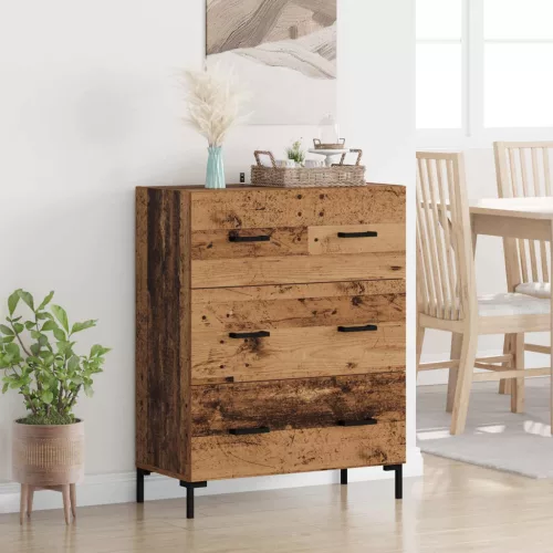 vidaXL Széf fiókkal Öreg fa 69,5 x 34 x 90 cm Műszaki fa és vas