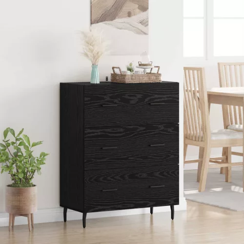 vidaXL Széf fiókkal Fekete tölgy 69,5 x 34 x 90 cm Műszaki fa és vas