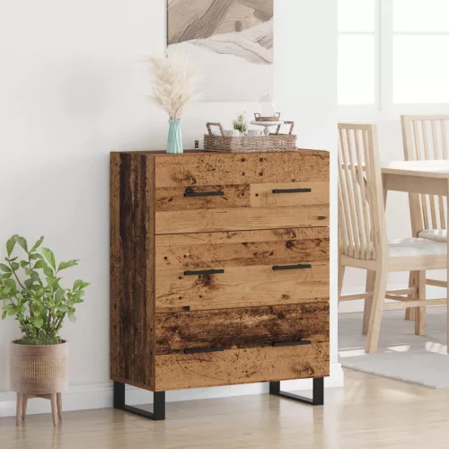 vidaXL Széf fiókkal Öreg fa 69,5 x 34 x 90 cm Műszaki fa és vas