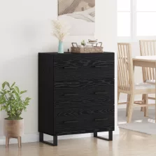   vidaXL Széf fiókkal Fekete tölgy 69,5 x 34 x 90 cm Műszaki fa és vas
