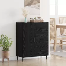   vidaXL Széf fiókkal Fekete tölgy 69,5 x 34 x 90 cm Műszaki fa és vas