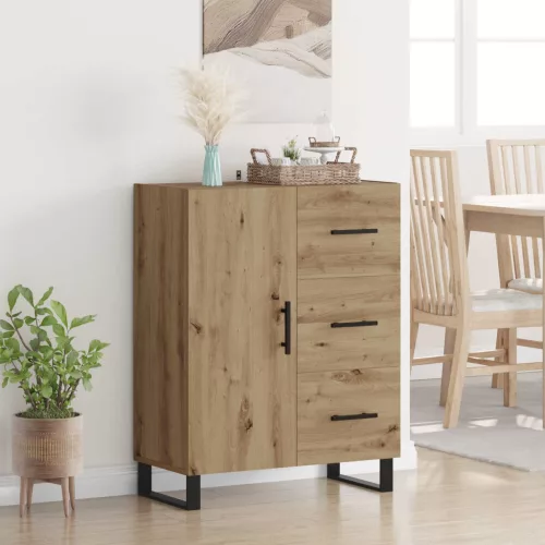 vidaXL Széf fiókkal Artisan tölgy 69,5 x 34 x 90 cm Műszaki fa és vas