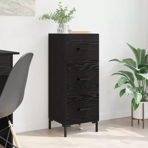 vidaXL Széf fiókkal Fekete tölgy 34,5 x 34 x 90 cm Faanyag