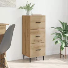   vidaXL Széf fiókkal kézműves tölgy 34 x 34.5 x 90 cm Faanyag