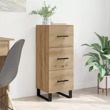   vidaXL Széf fiókkal Artisan tölgy 34,5 x 34 x 90 cm Műszaki fa és vas