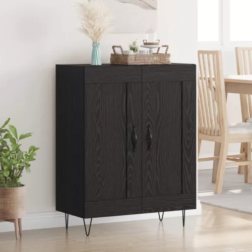 vidaXL Széf Fekete tölgy 69,5 x 34 x 90 cm Műszaki fa és vas