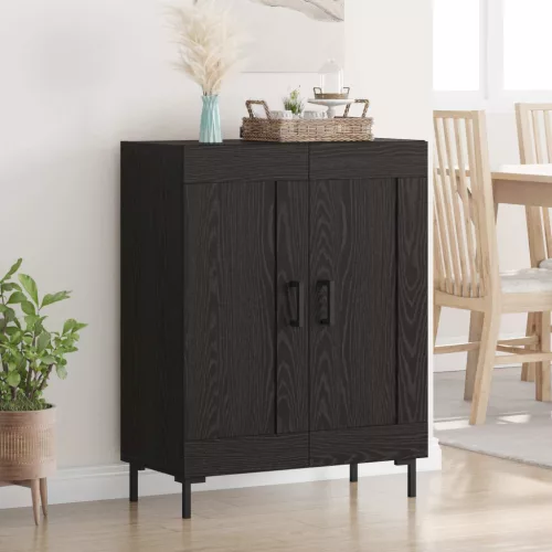 vidaXL Széf Fekete tölgy 69,5 x 34 x 90 cm Műszaki fa és vas