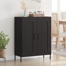   vidaXL Széf Fekete tölgy 69,5 x 34 x 90 cm Műszaki fa és vas
