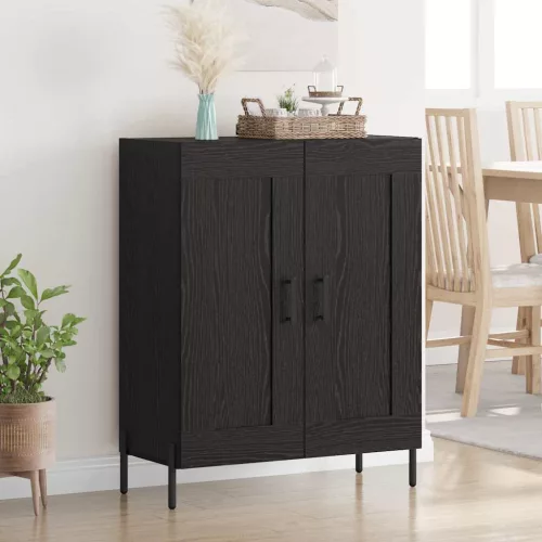 vidaXL Széf Fekete tölgy 69,5 x 34 x 90 cm Műszaki fa és vas