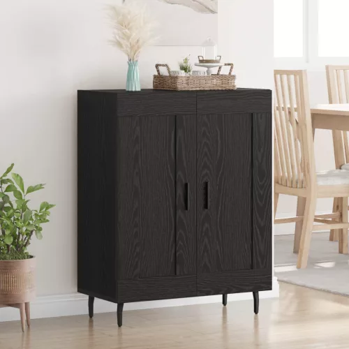 vidaXL Széf Fekete tölgy 69,5 x 34 x 90 cm Műszaki fa és vas