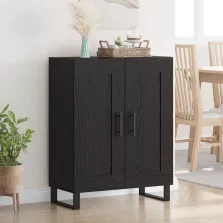   vidaXL Széf Fekete tölgy 69,5 x 34 x 90 cm Műszaki fa és vas